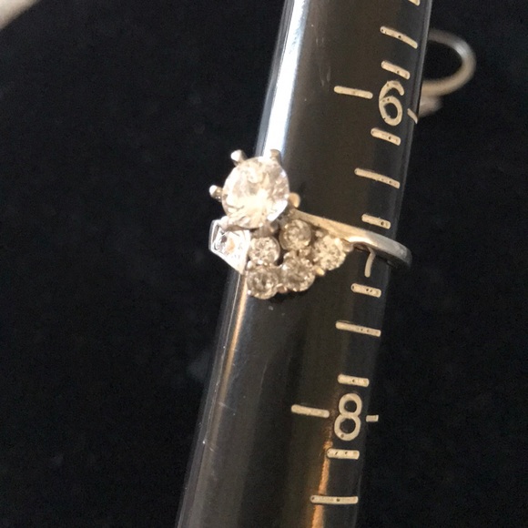 Vintage Wedding Band Set Engagement Silver 925 2pc - Picture 8 of 10